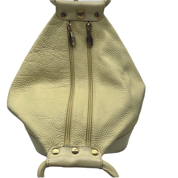 Vintage Valentina Yellow Leather Double Handle 4 Zip Handbag BLEMISH - Picture 5 of 8